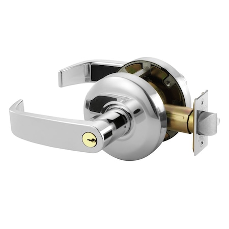 Sargent Grade 2 Storeroom/Closet Cylindrical Lock, L Lever, Conventional Cylinder, Bright Chrome Finish 28-65G04 KL 26